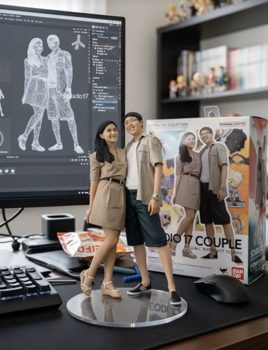 Action figure google gemini ai miniatur bergerak. (TikTok)